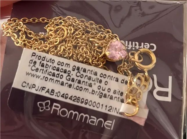 GARGANTILHA BANHADA A OURO 18K COM ZIRCÔNIA DE CORAÇÃO NOVO LACRADO - Foto 4