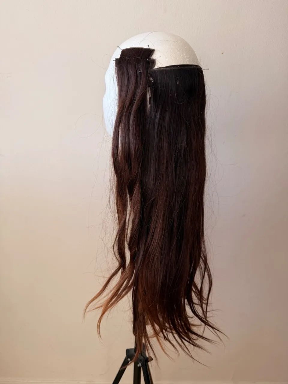 Cabelo humano do Sul em telas - 60 cm cor castanho  - Foto 5