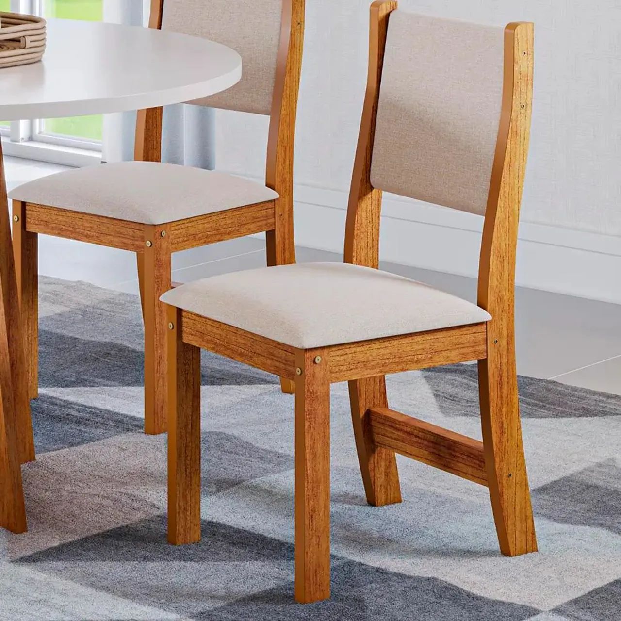 CONJUNTO DE MESA REDONDA Entrega imediata COM 4 CADEIRAS ESTOFADAS - Foto 2