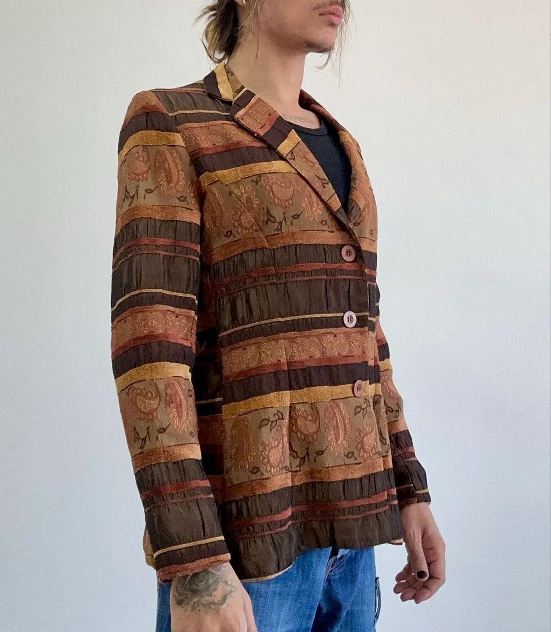 Blazer vintage boho bordado - Foto 2