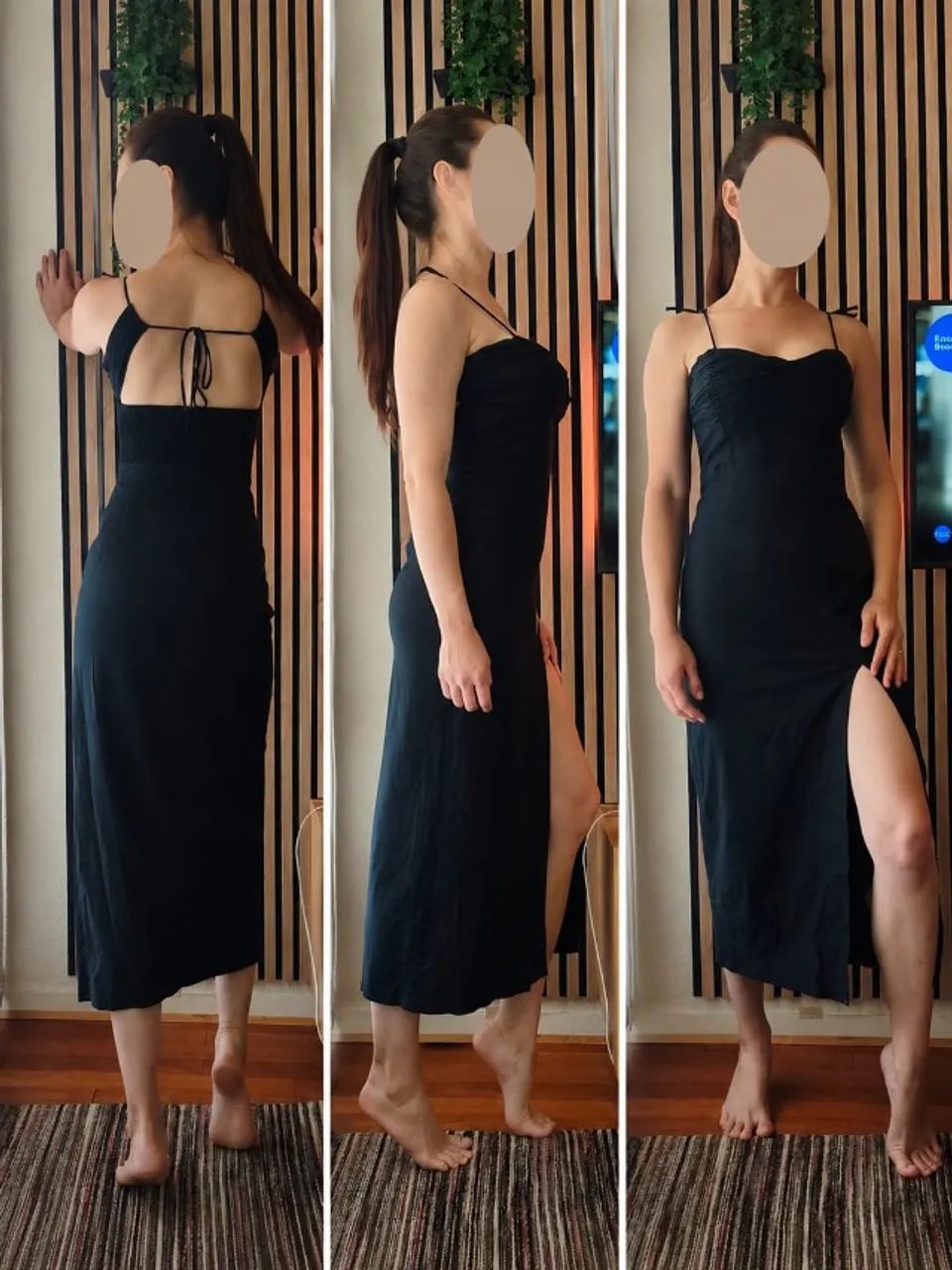 Vestido preto longuete (abertura na perna)