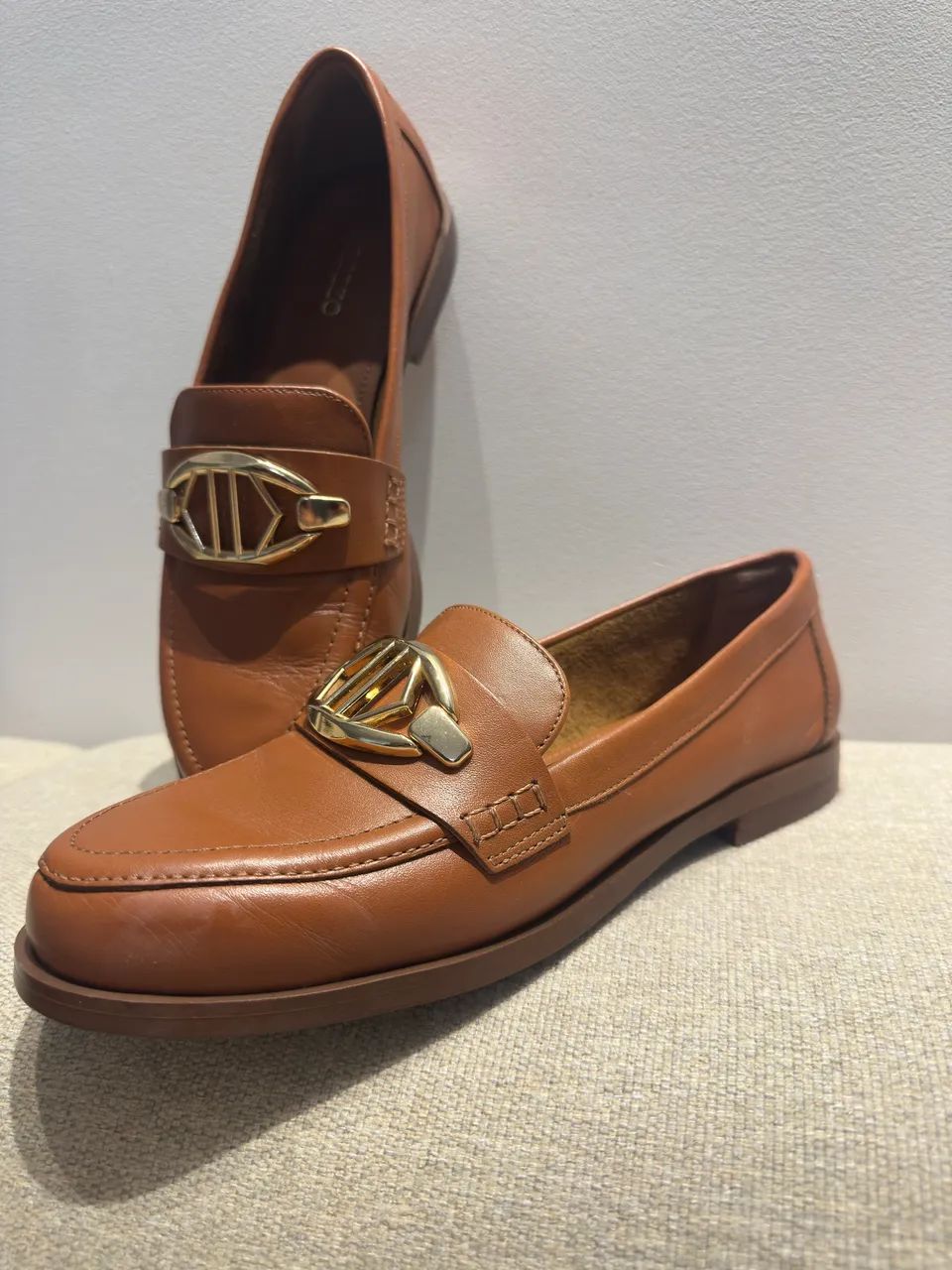mocassim arezzo marrom 35 - Foto 4