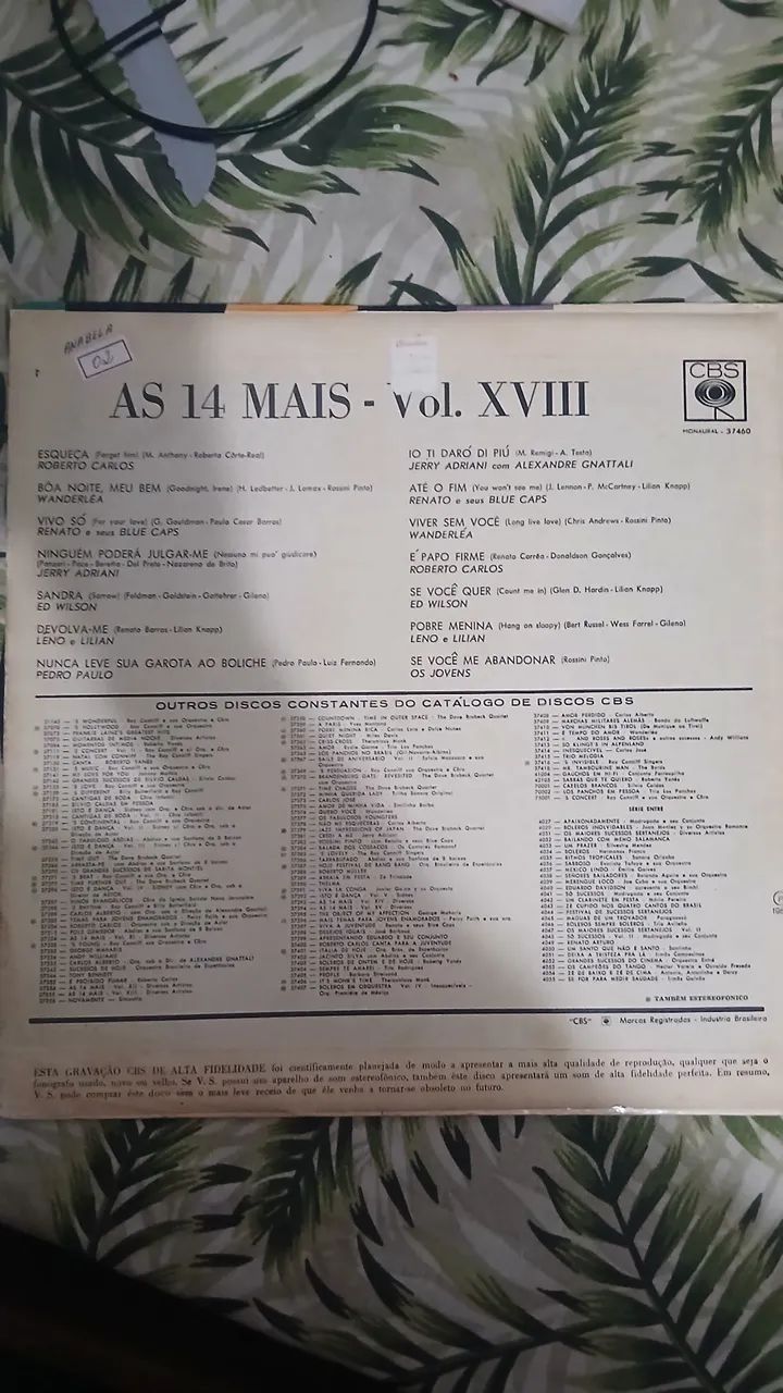 Disco vinil as 14 mais XVIII 1965 usado  - Foto 2