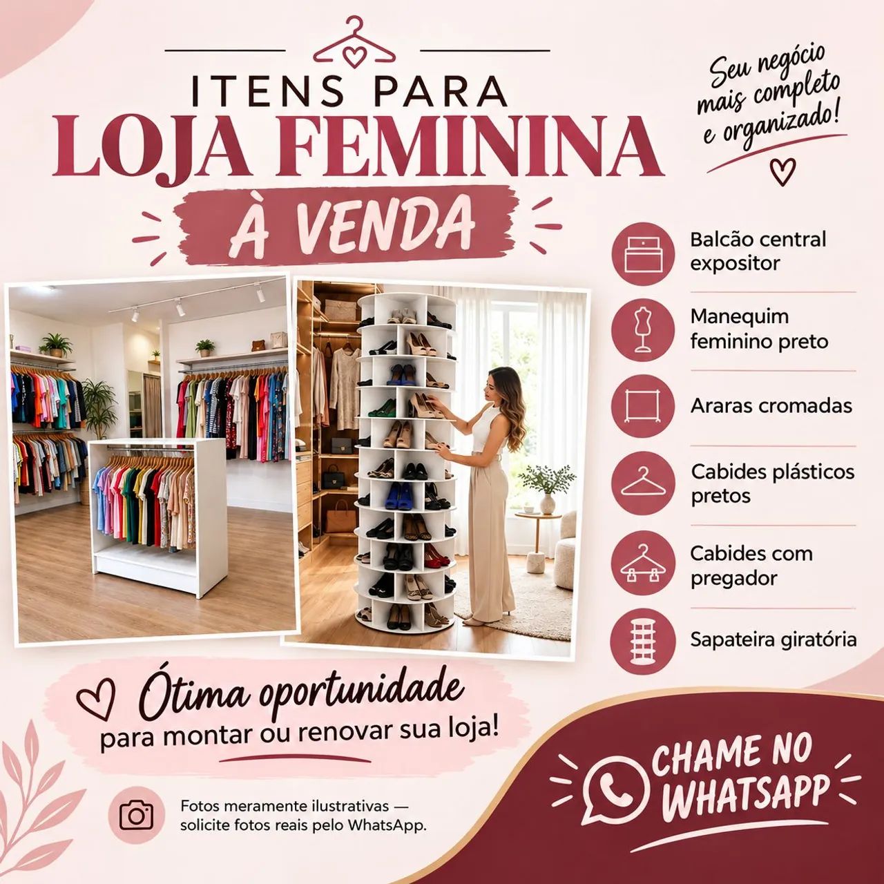 Itens para loja feminina 