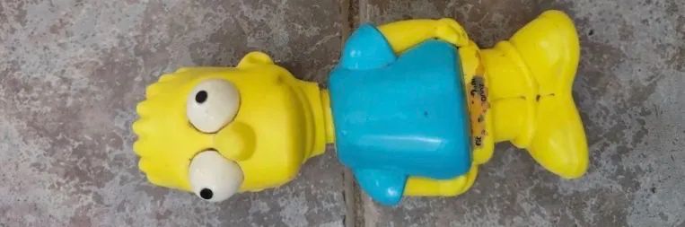 Boneco Bart Simpson anos 90 frasco de shampoo