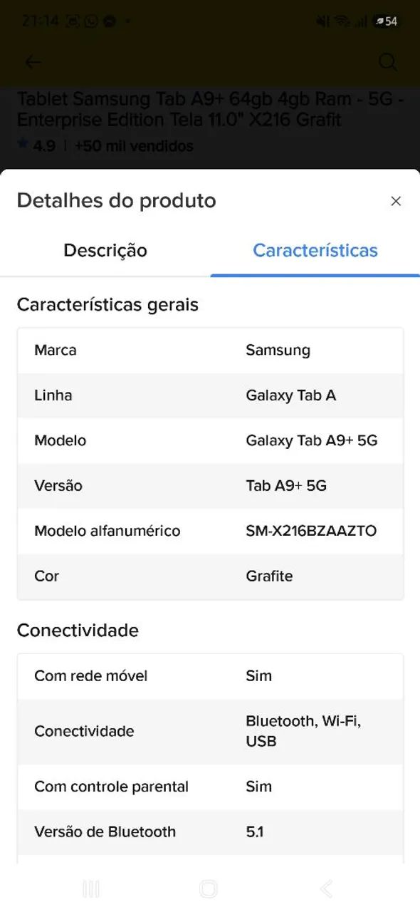 Tablet samsung A9 tela 11" SEM USO - Foto 4