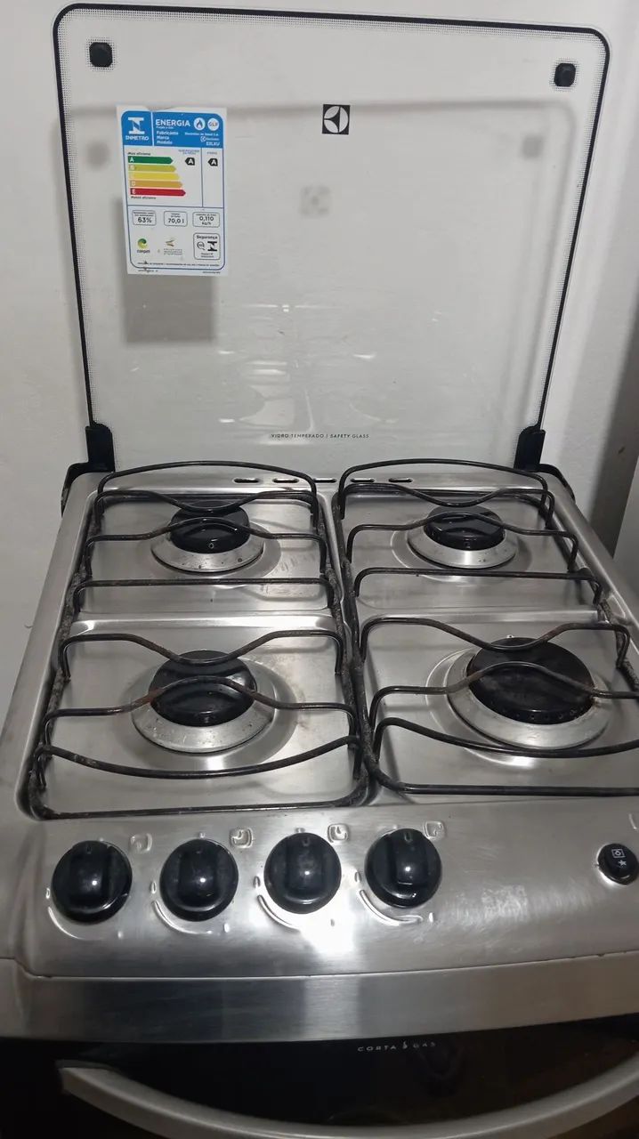 Fogão Eletrolux mesa inox 4 bocas 