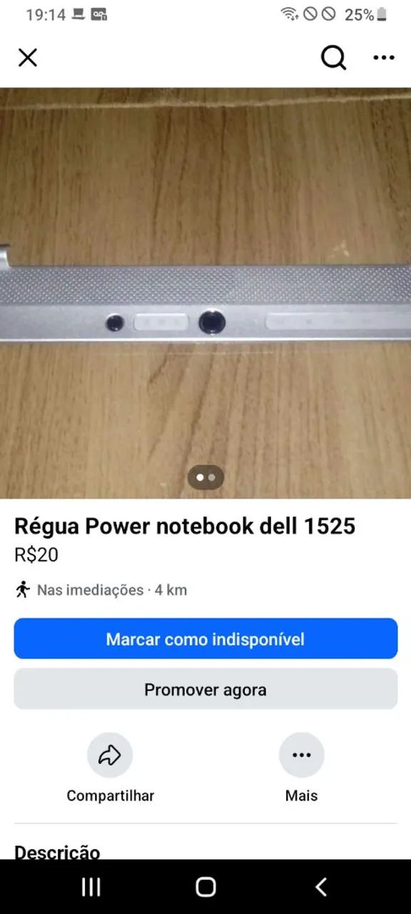 Régua Power notebook Dell Inspiron 1525