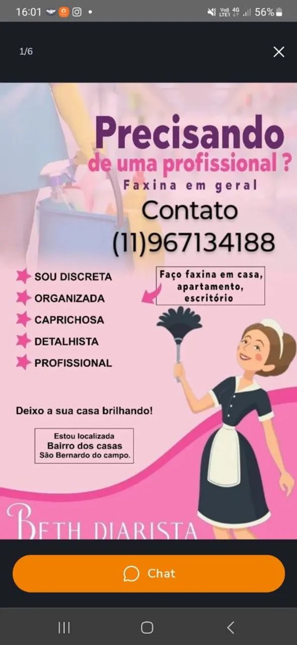 Diarista, faxineira