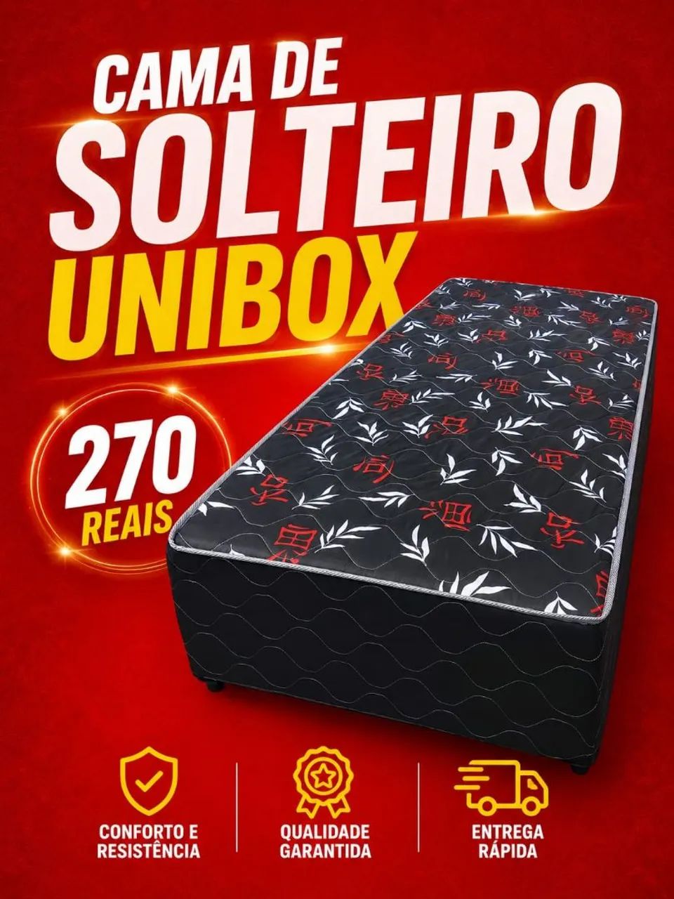 Cama de solteiro unibox 