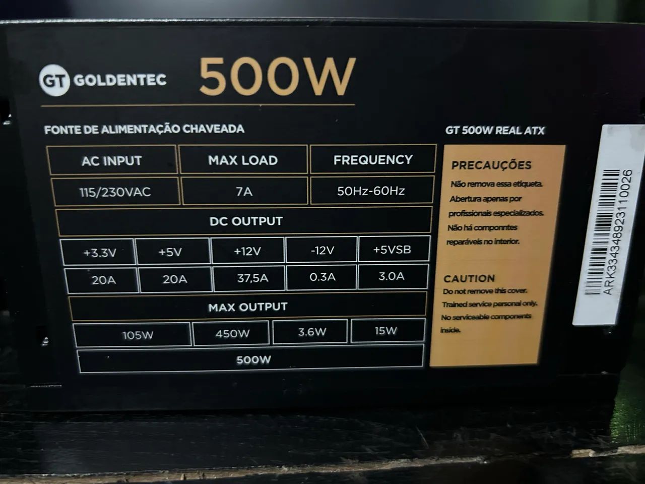 Fonte GT real 500w