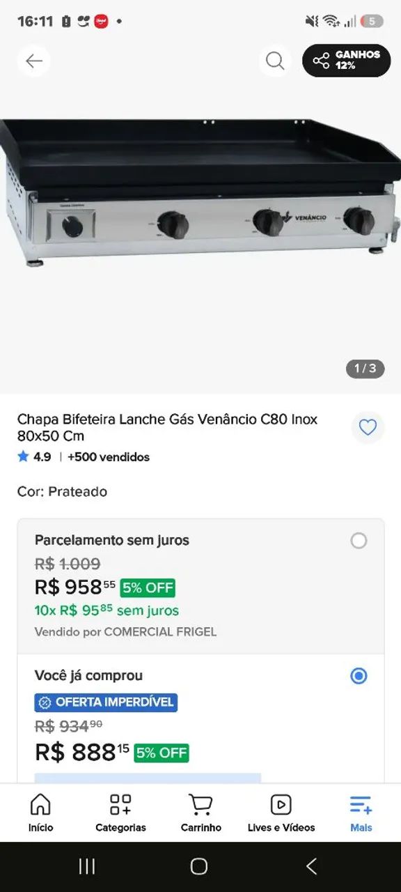 Chapa bifeteira Venâncio  - Foto 2