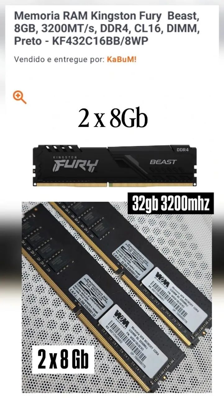 4x8gb ddr4 3200 Memoria ram
