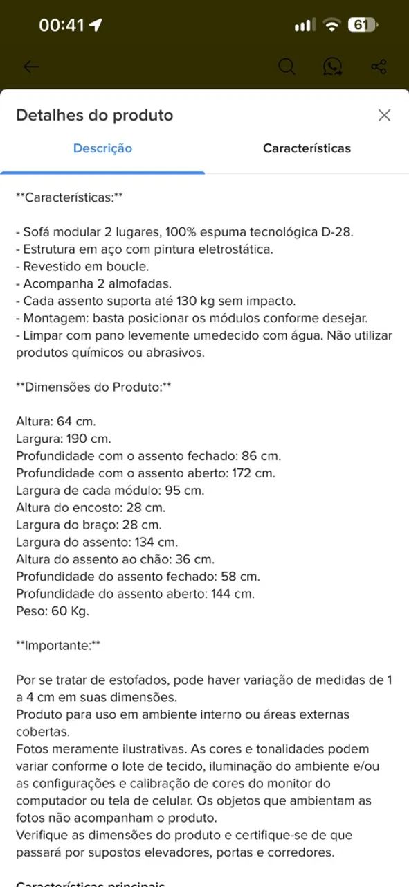 Sofá Cama Modular 2 lugares - Espuma D-28 - Foto 4