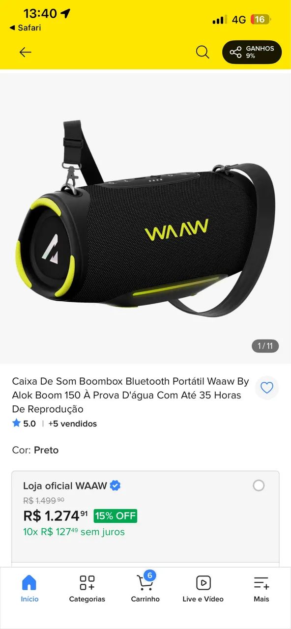 Caixa de som WAAW ALOK BOOM110 - Foto 4