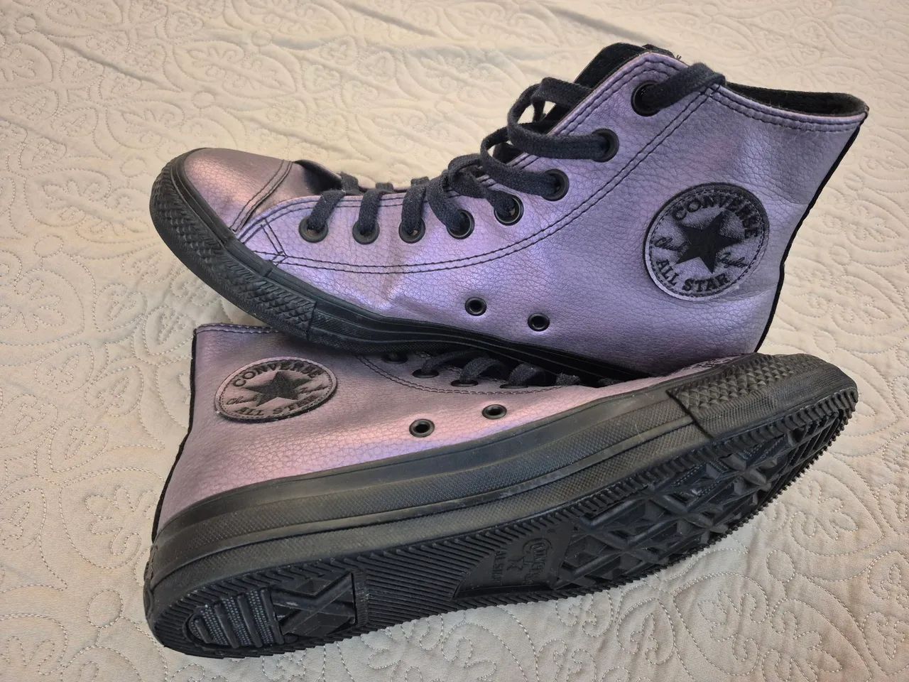 All star converse couro metálico