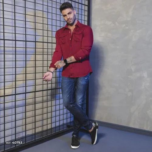 Calça masculina jeans destroyed