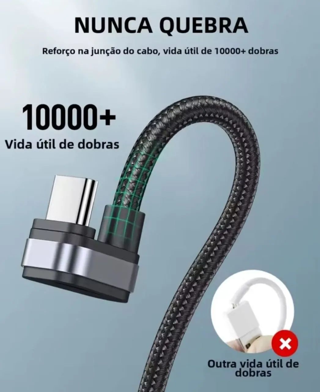 Cabo de carregamento e dados USB-C 180 graus - Foto 2