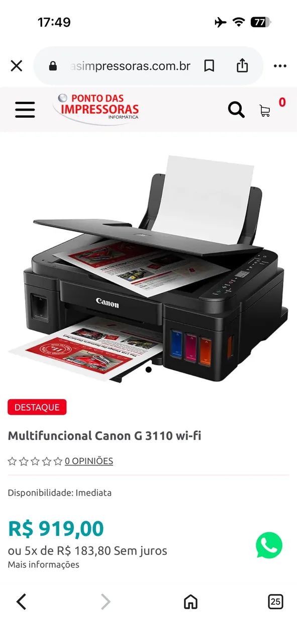 Impressora Cânon G3110