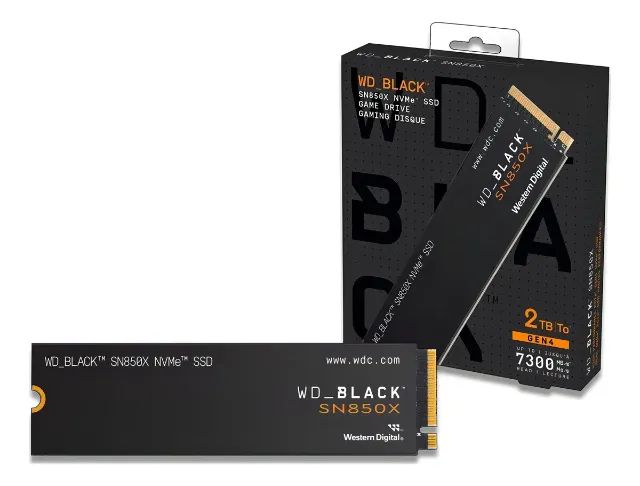 内蔵型SSD WD_BLACK SN850X 2TB NVMe SSD WD_BLACK, SSD SN850x 2TB NVMe M.2 2280 (Leitura até 7300MB/s e