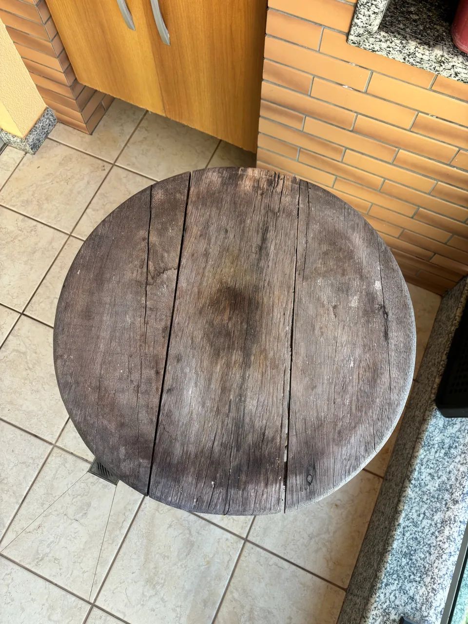 Mesa Bistrô Rústica de Madeira e Ferro - 60 cm - Foto 2