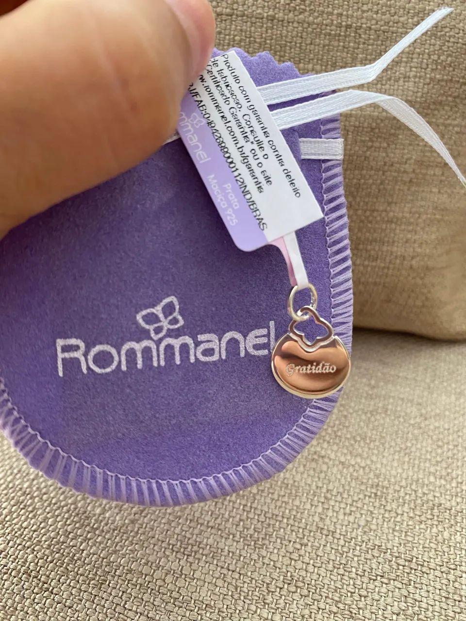 Pingente Rommanel em Prata 925 ?Gratidão? - Foto 3