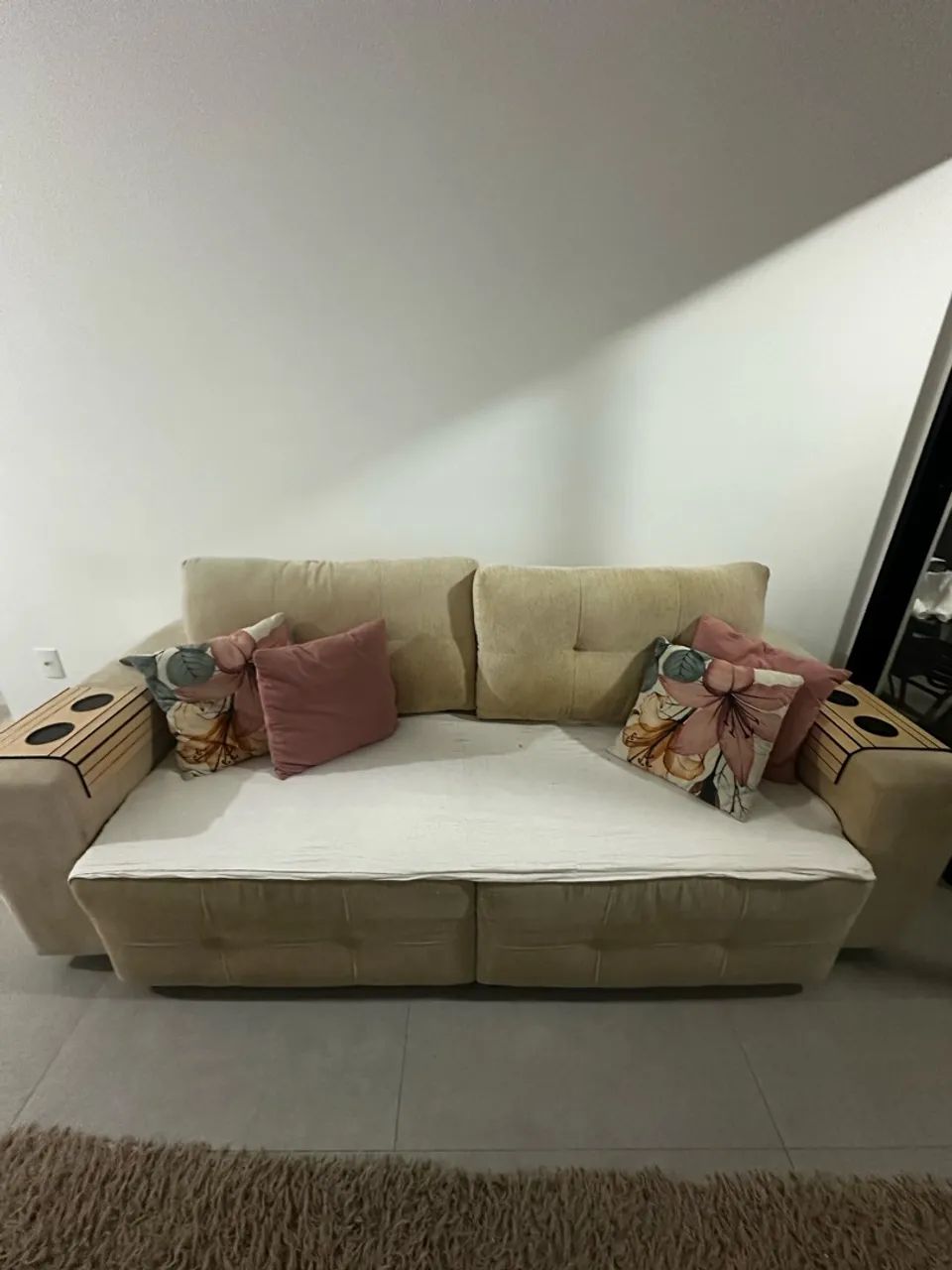 Sofá mola ensacada de linho 2,30mx 1,10m (fechado) - Foto 2