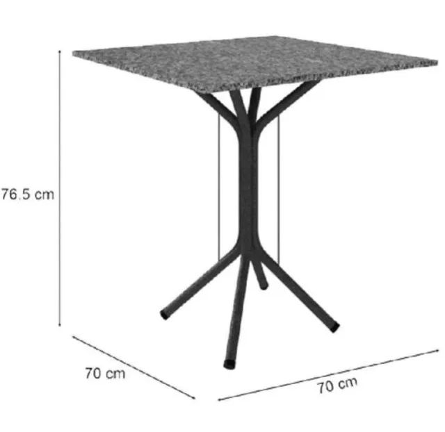 Mesa de Jantar 70x70 cm Preta com Granito Ocre  - Foto 3