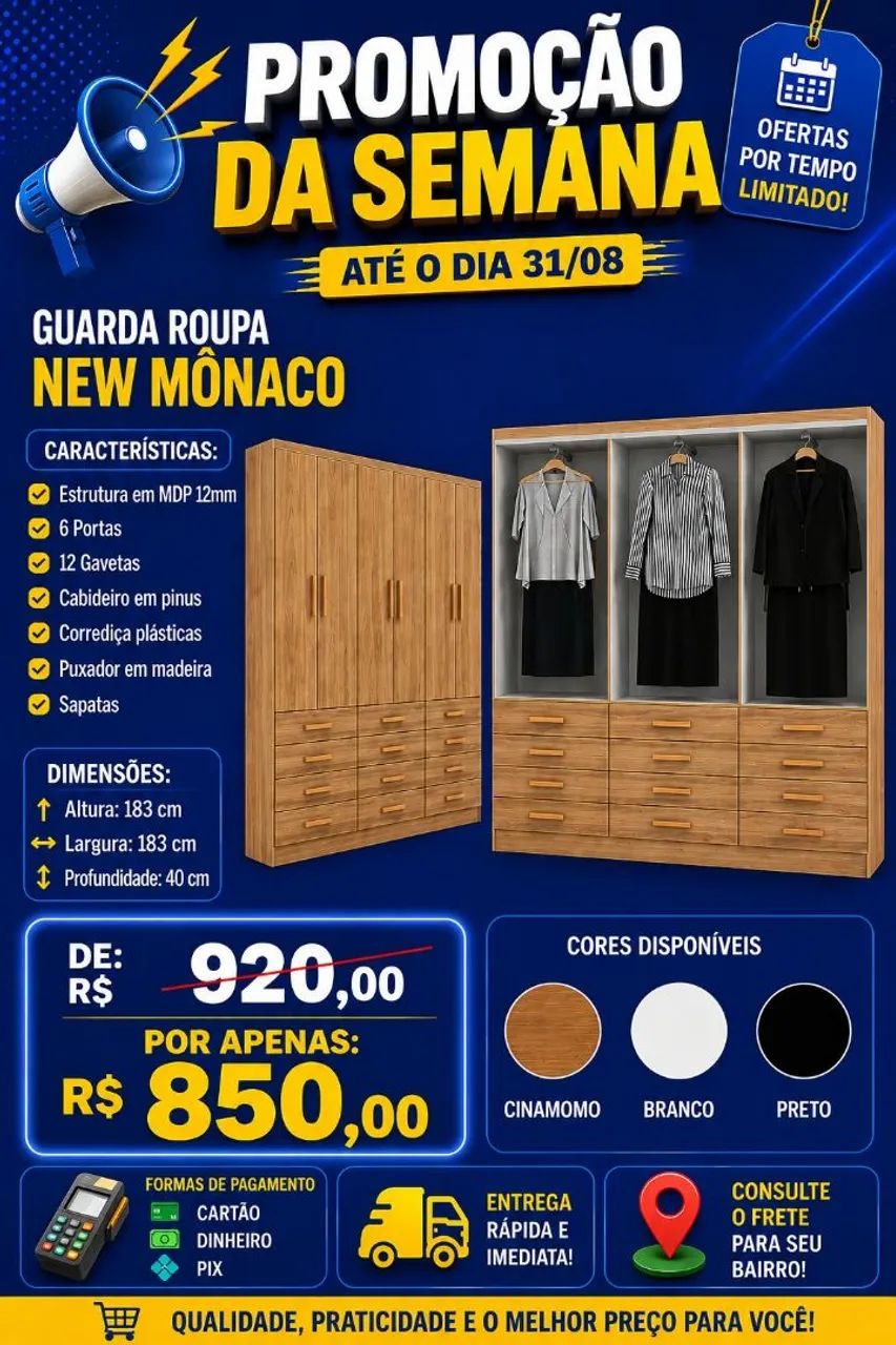 Guarda roupa New Mônaco 