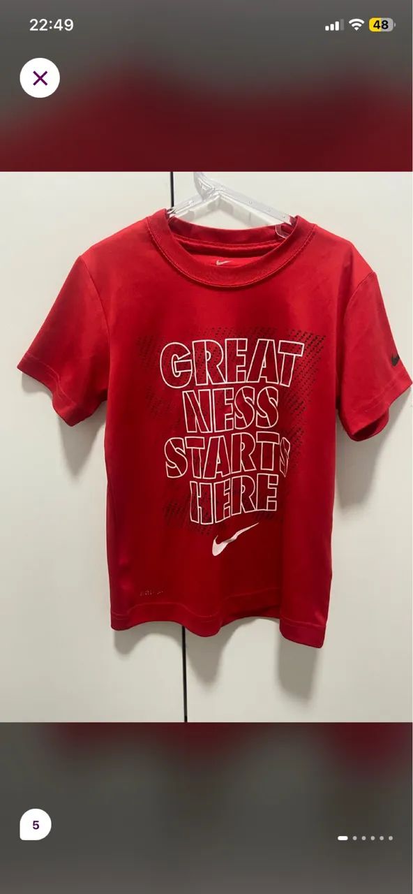 Camiseta Nike infantil dry fit