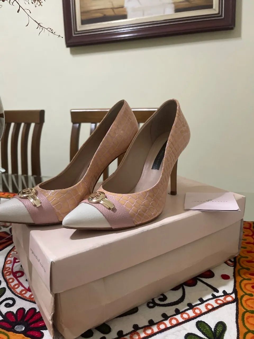 Scarpin Jorge Bischoff - Croco Rose. Nº 35 - Foto 5