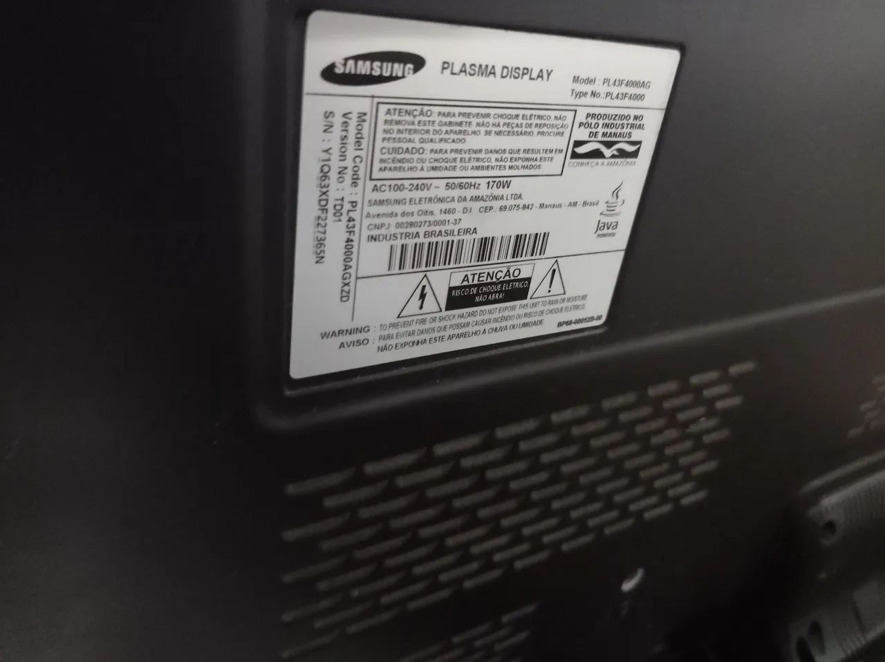 Tela displey Samsung PL43F4000 - Foto 4