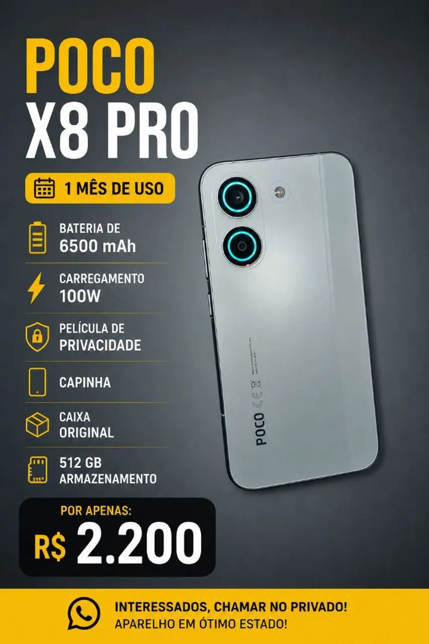 Poco x8 pro 512 GB leia a descrição 
