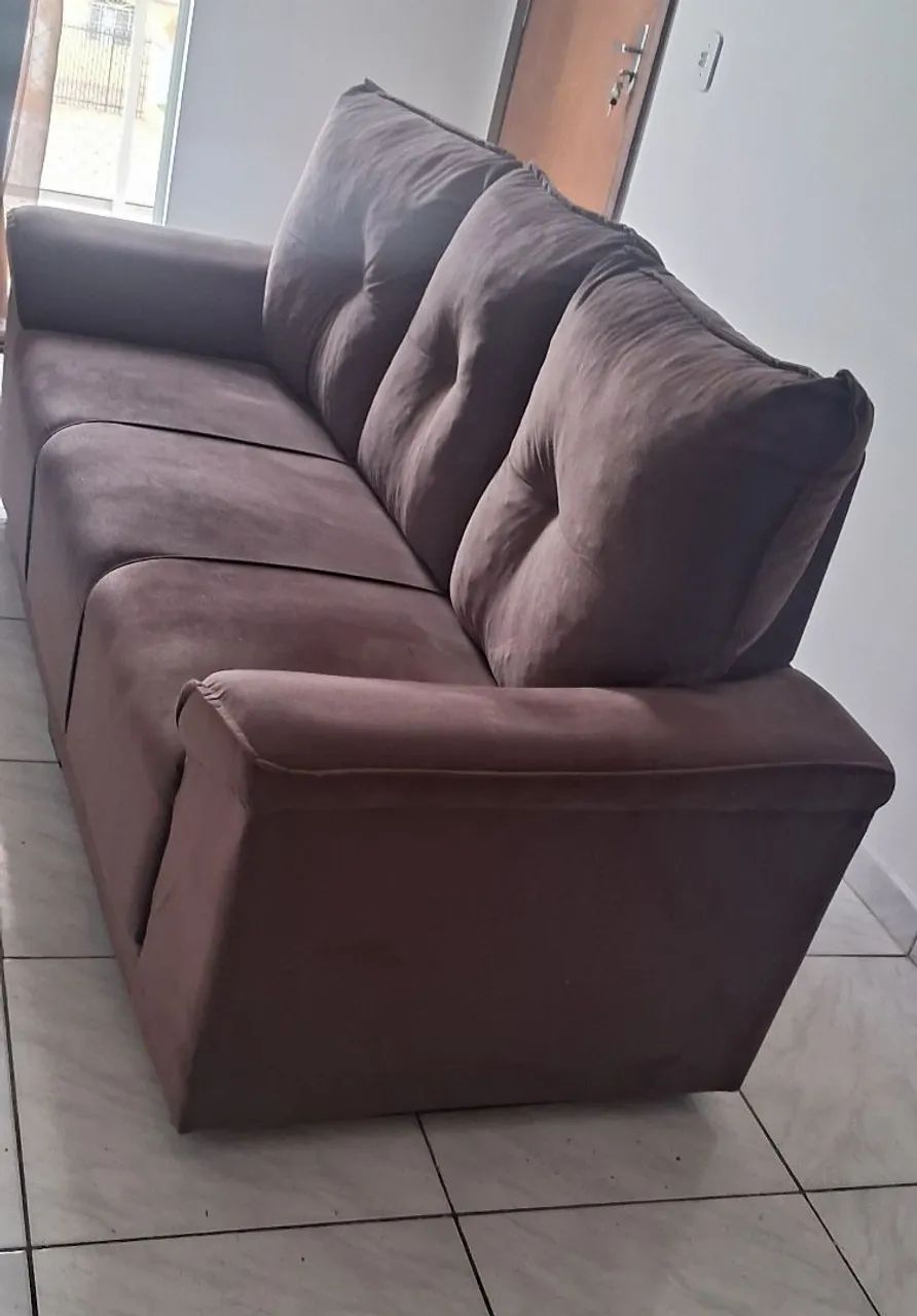 SOFÁ MARRON DE 03 LUGARES  - Foto 2