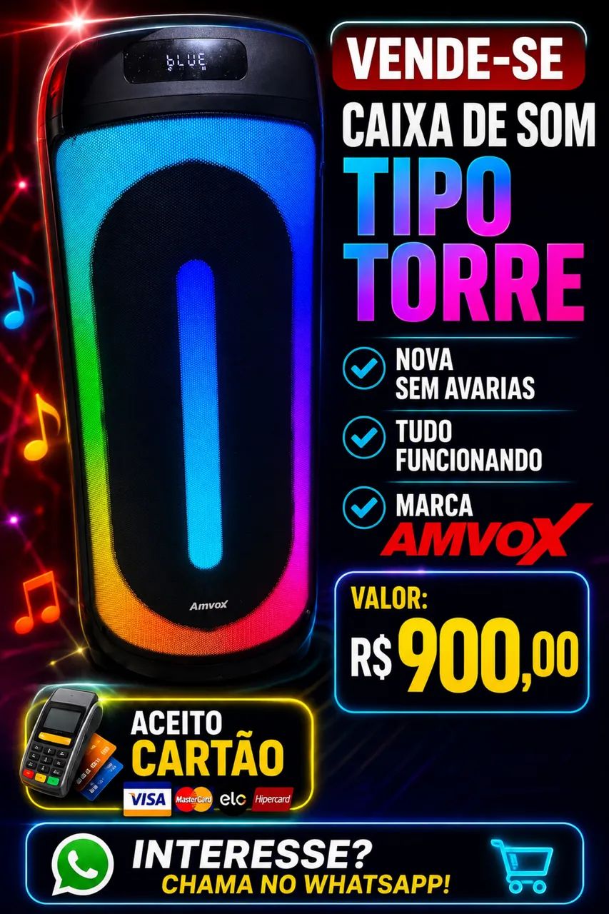 CAIXA DE SOM ESTILO TORRE 