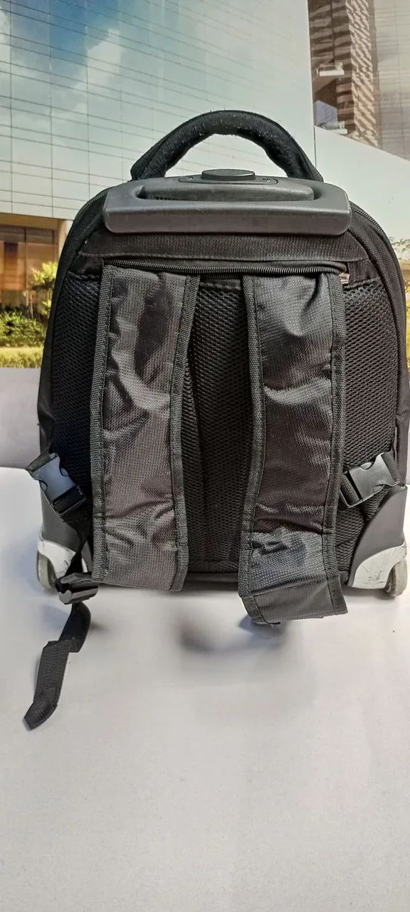 mochila executiva bndes com rodinhas preta - Foto 4