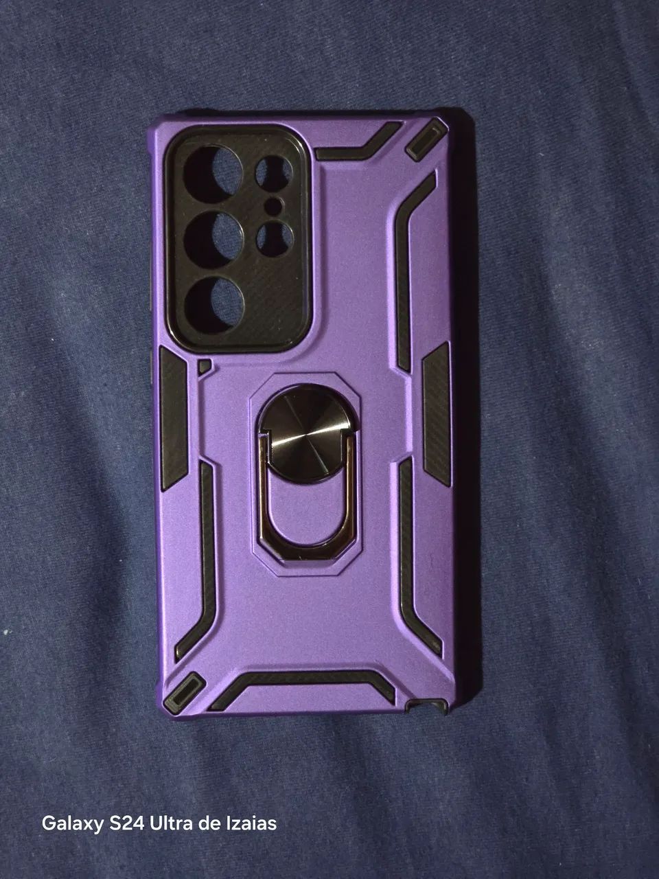 Capa com Anel Roxa Robusta para Galaxy S24 Ultra