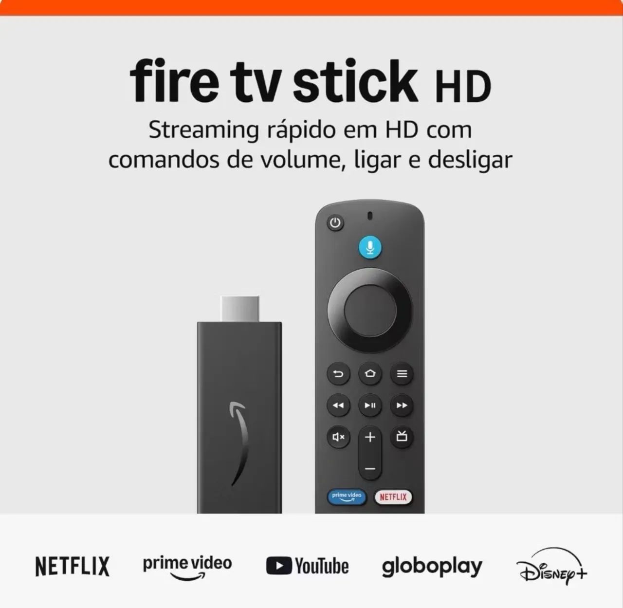 Fire Stick Amazon TV Full HD 3ª Geração Alexa Comando de Voz Original - Preto