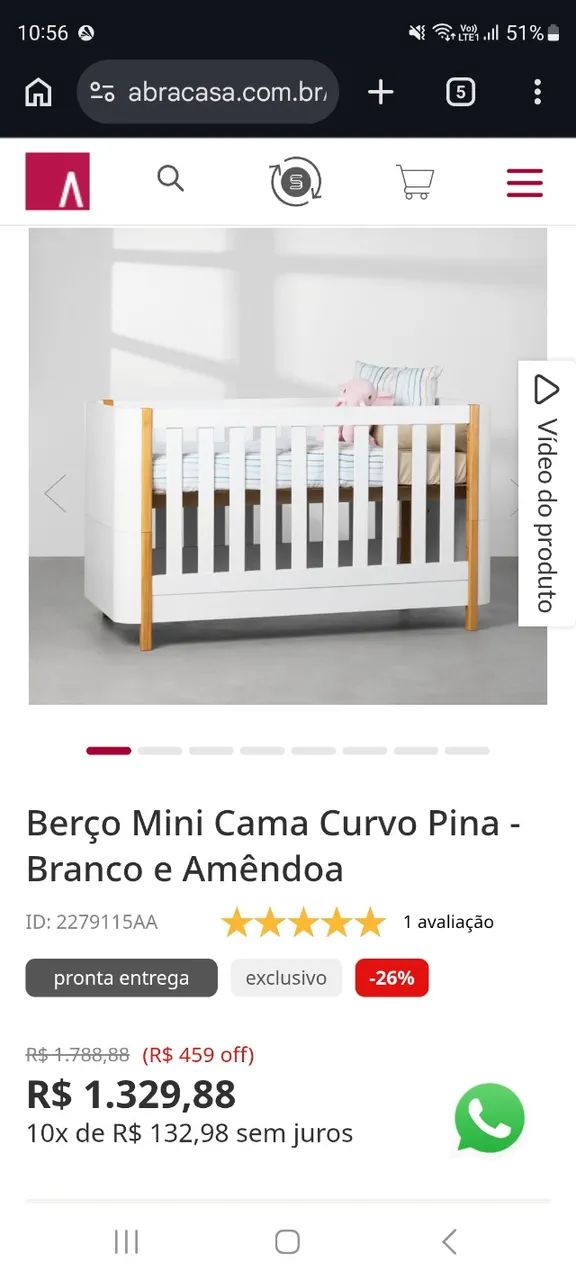 Berço Mini Cama + Colchão  - Foto 5