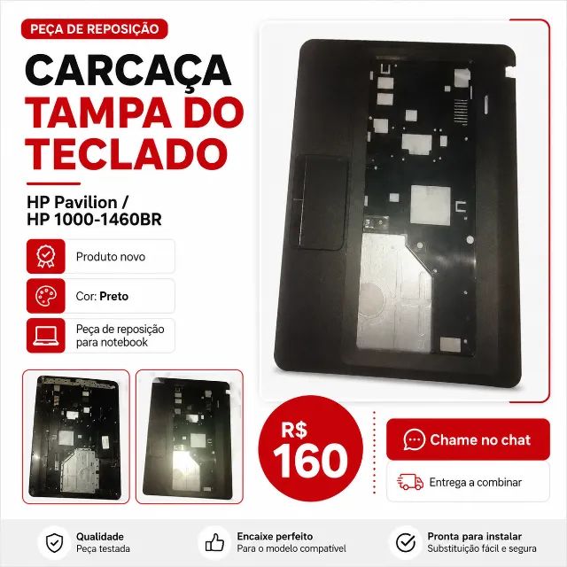 Carcaça Tampa do Teclado compatível com HP Pavilion / HP 1000-1460BR