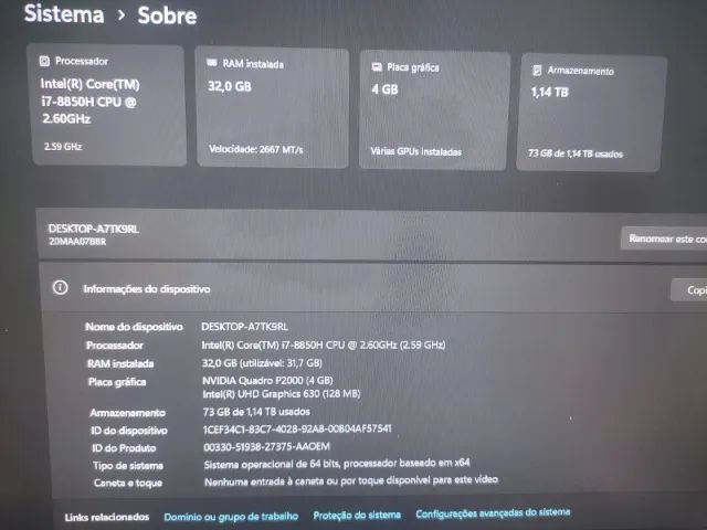 Notebook Lenovo Thinkpad P52 - Foto 5
