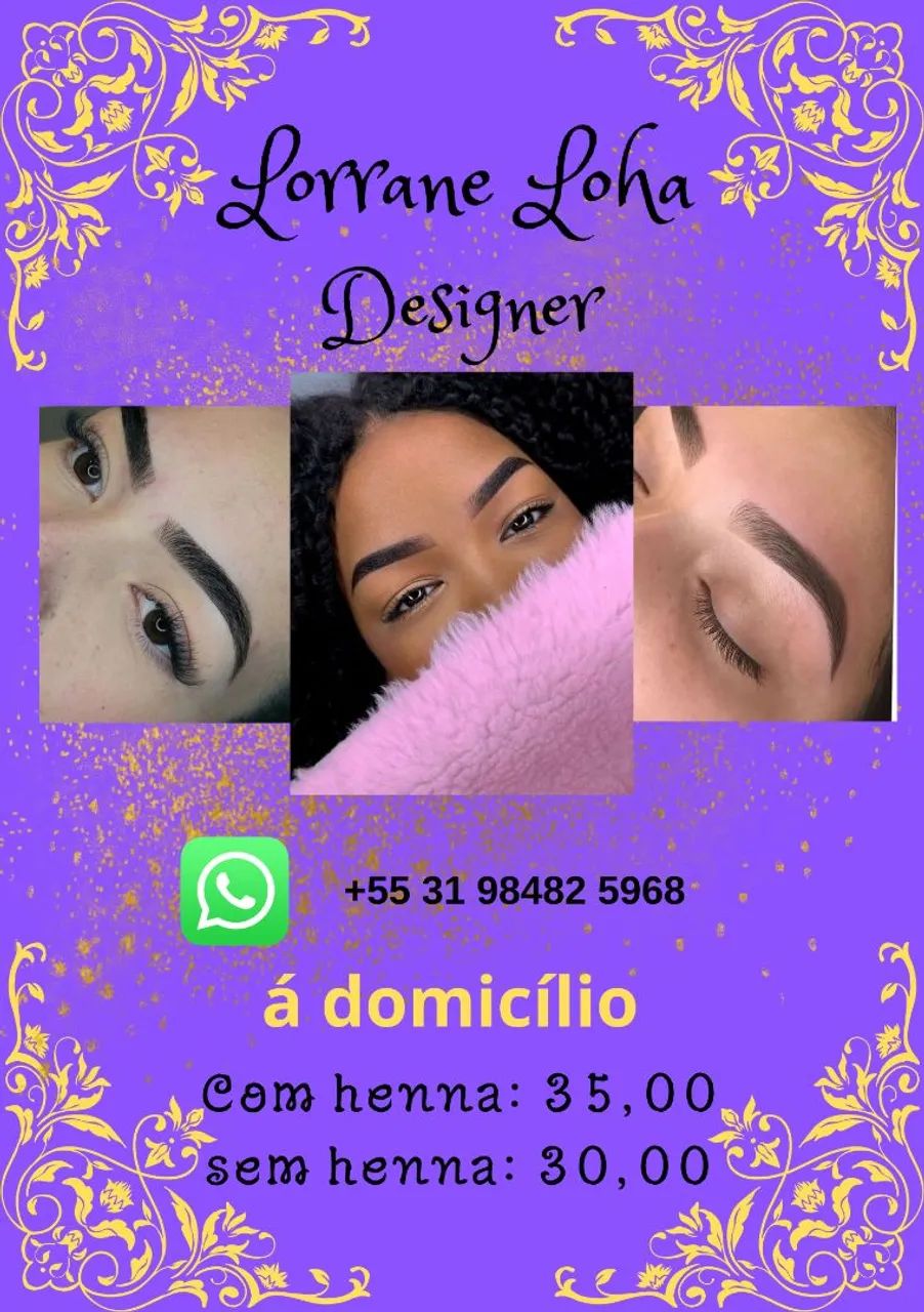 Designer de sobrancelhas a domicílio 
