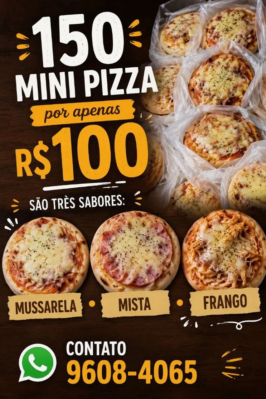 Bolos, Mimi Hambúrguer e Mini pizza 