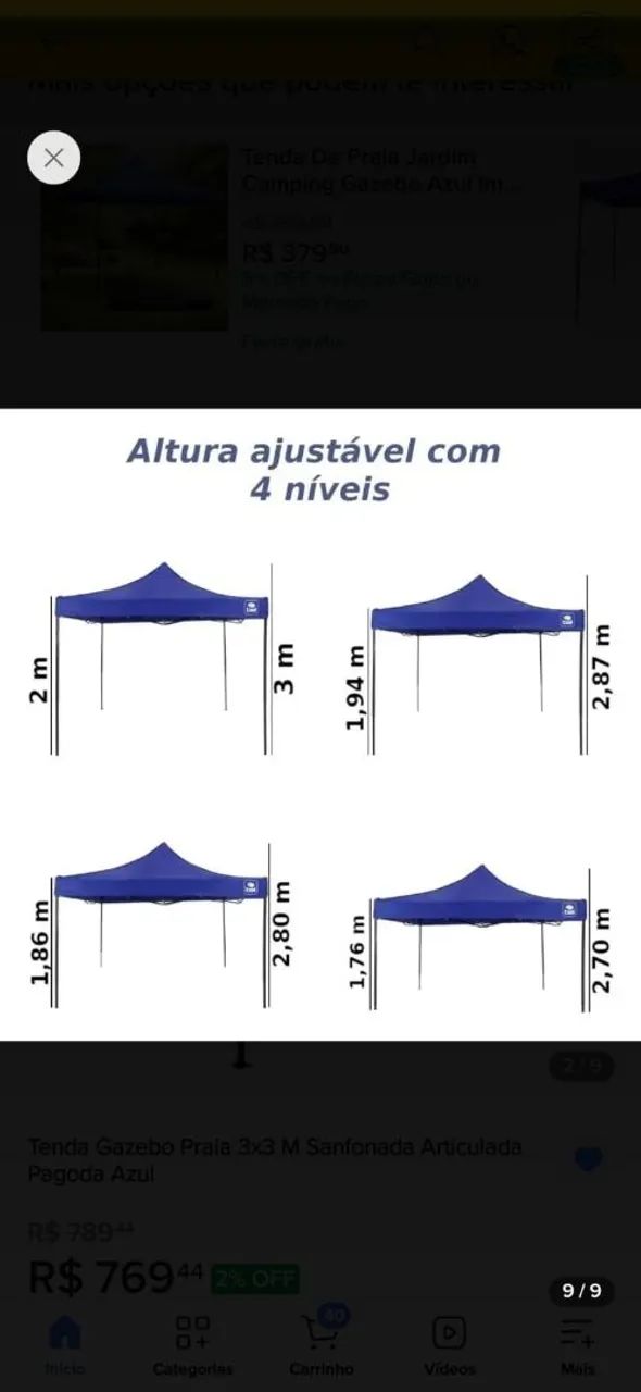Tenda Bel Articulada 3x3 - Foto 3