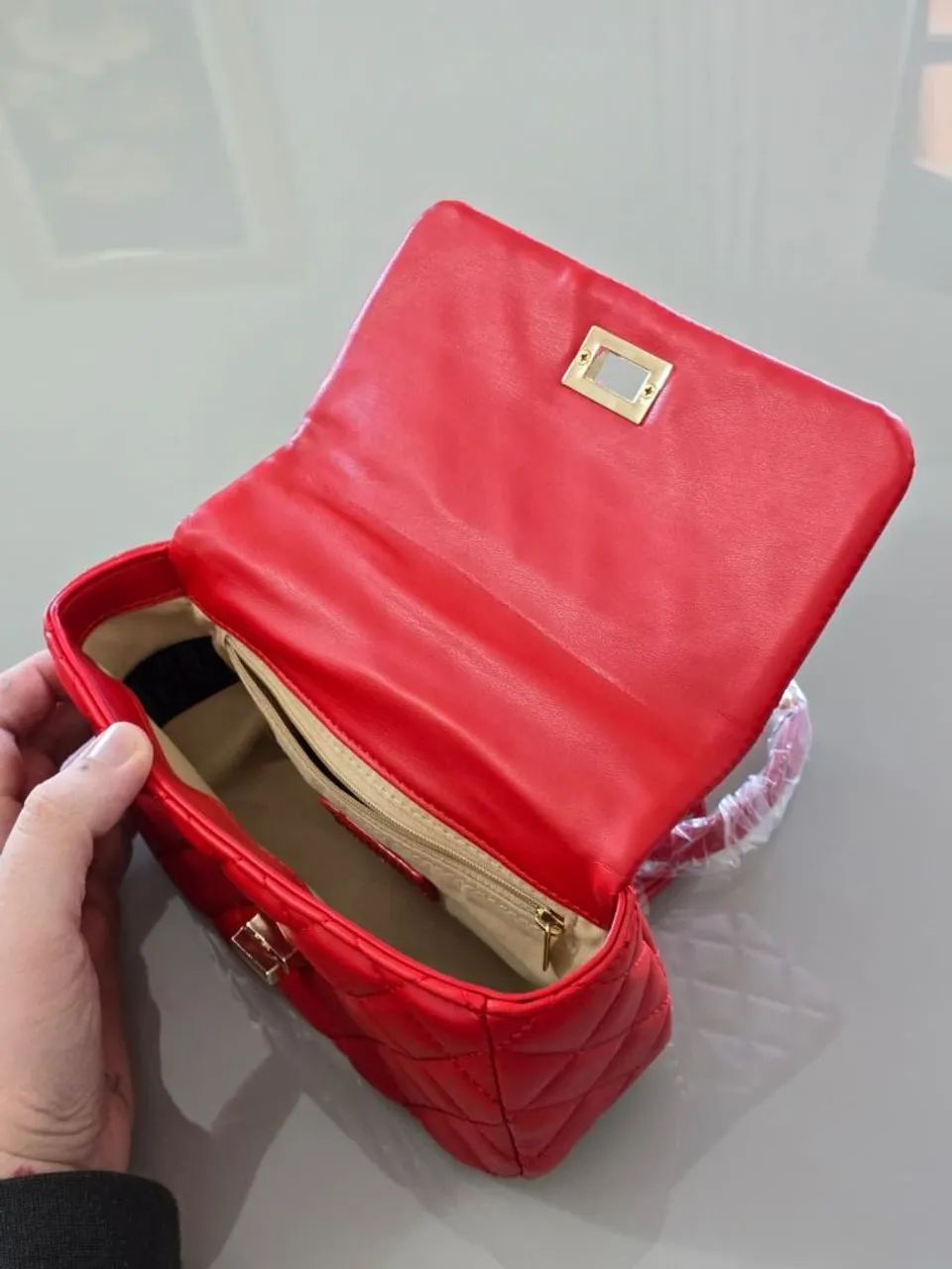 Bolsa Piccadilly Vermelha Nova com Etiqueta - Alça de Corrente - Foto 2