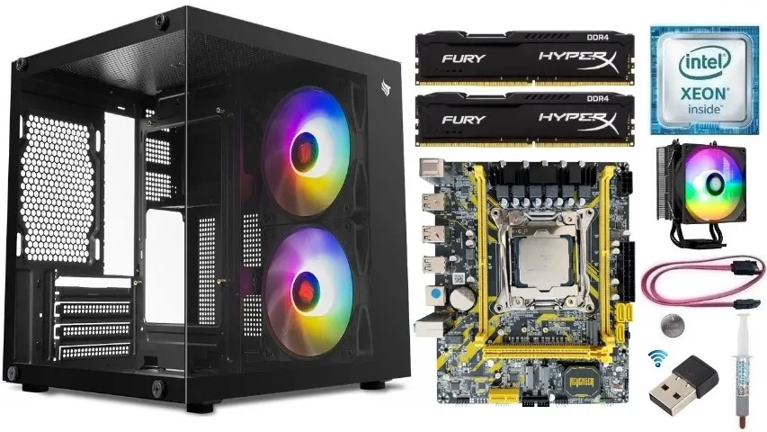 【整備済完動品】Retina Ⅱ#014(Xenon) Kit Placa Mãe Intel X99 Xeon E5 2680 V4 8gb Com Gabinete - Peças