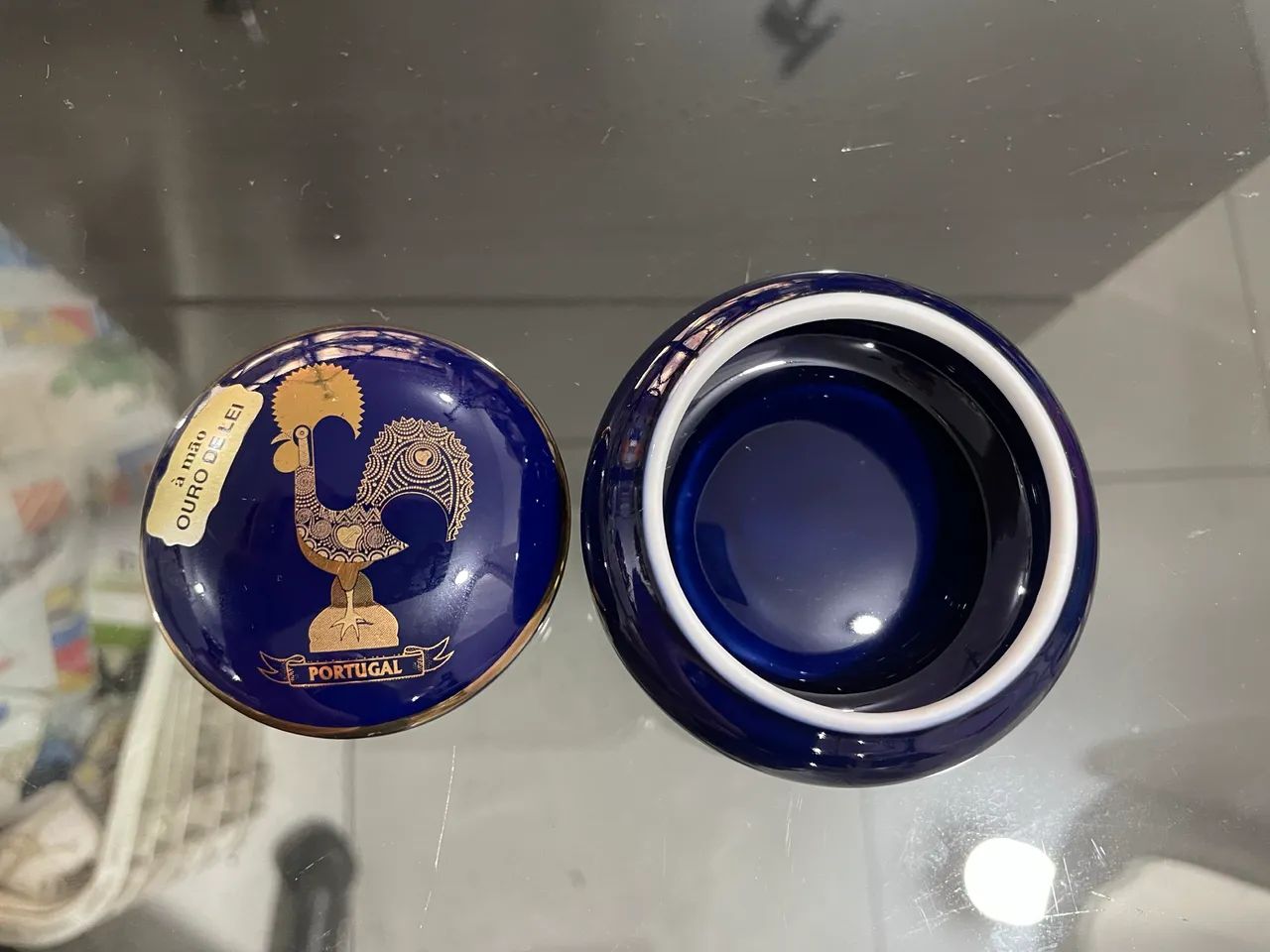 Porta Joias em Porcelana Azul e Dourado  - Foto 3