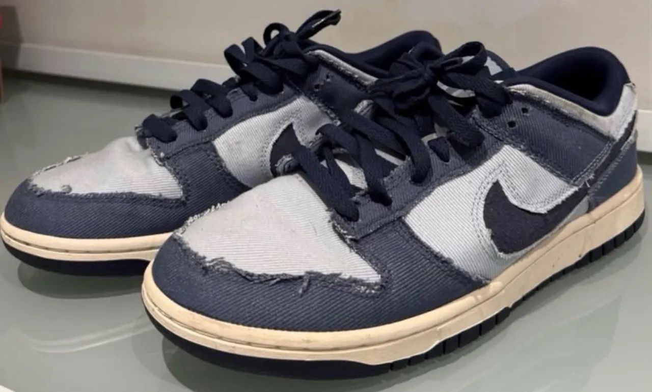 nike dunk low light armory blue denim - Foto 3