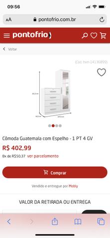 Cômoda com espelho e gavetas
