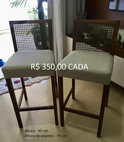 Banqueta Madeira Com Tela Sling Impermeável